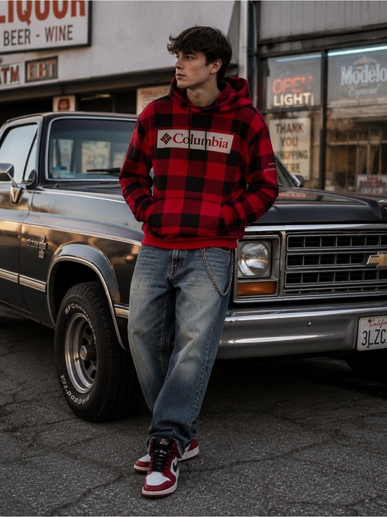 Columbia Other - 🆗 Columbia Red and Black Buffalo Plaid Hooded Sweater